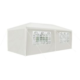   leniaxl XL kerti rendezvény sátor pavilon sörsátor 3x6m 6 oldalfallal - fehér