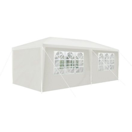leniaxl XL kerti rendezvény sátor pavilon sörsátor 3x6m 6 oldalfallal - fehér