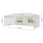 leniaxl XL kerti rendezvény sátor pavilon sörsátor 3x6m 6 oldalfallal - fehér