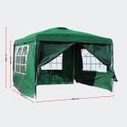 leniaxl Kerti rendezvény sátor pavilon sörsátor 3x3m 4 db oldalfallal - zöld