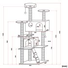 leniaxl 130 cm magas macskabútor kaparófa macskajáték cicabútor 