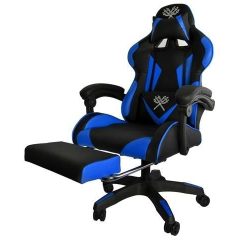   Malatec Extra kényelmes Gamer szék forgószék lábtartóval – kék 