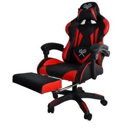   Malatec Extra kényelmes Gamer szék forgószék lábtartóval – piros 