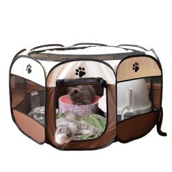   leniaxl 114x114x58cm mobil kutya macska stb kisállat kennel ketrec hordozható járóka